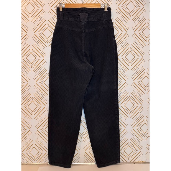 Vintage High Waisted Corduroy Pants Size 8 Pleated Tapered Preppy Winter Casual - Picture 6 of 11